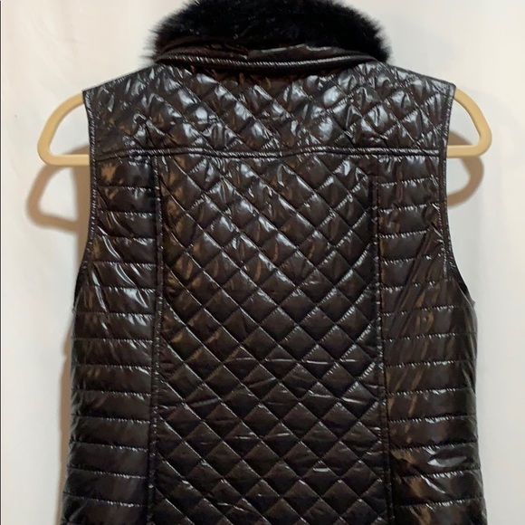 TALBOTS Motoblack puffer vest SZ M- collar - Picture 2 of 8